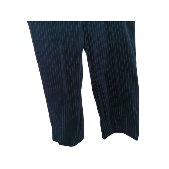Vintage Ralph Lauren Lauren Jeans Co. Pinstripe Velvet Pants Black 12  Cropped - Picture 5 of 11